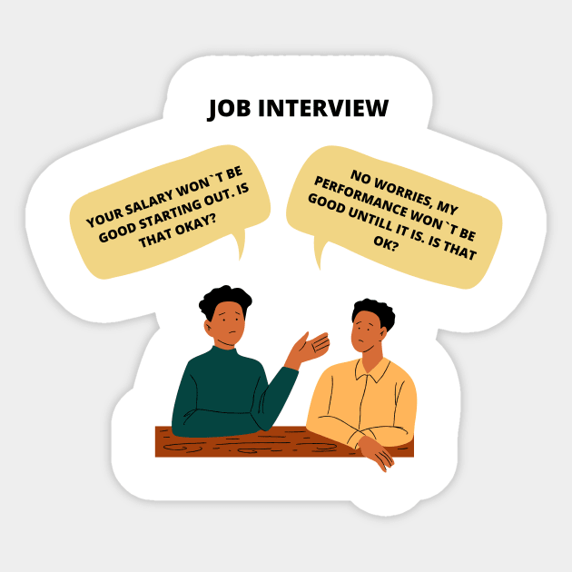 Job Interview Joke HR Jokes Job Interview Meme Recruiter Gift Resume Salary Meme Job Performance Joke Sticker by ohsheep